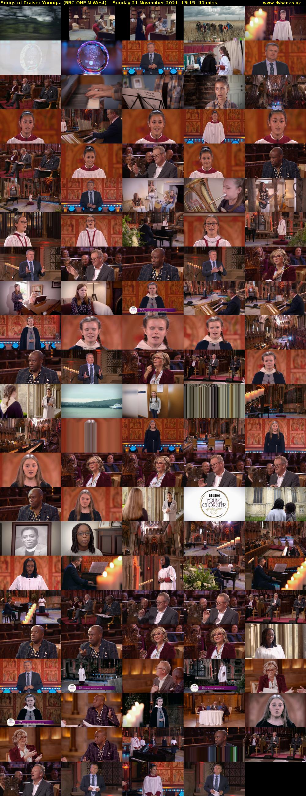 Songs of Praise: Young... (BBC ONE N West) Sunday 21 November 2021 13:15 - 13:55
