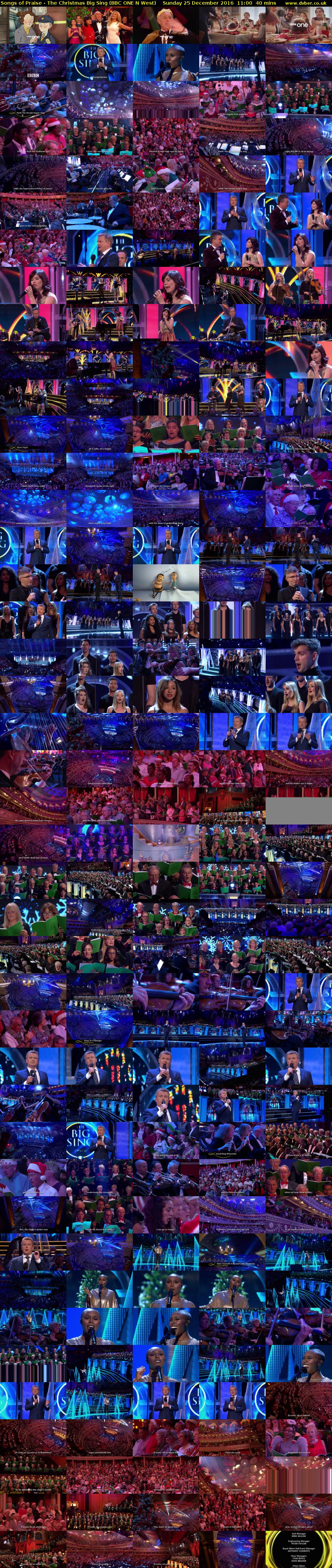 Songs of Praise - The Christmas Big Sing (BBC ONE N West) Sunday 25 December 2016 11:00 - 11:40