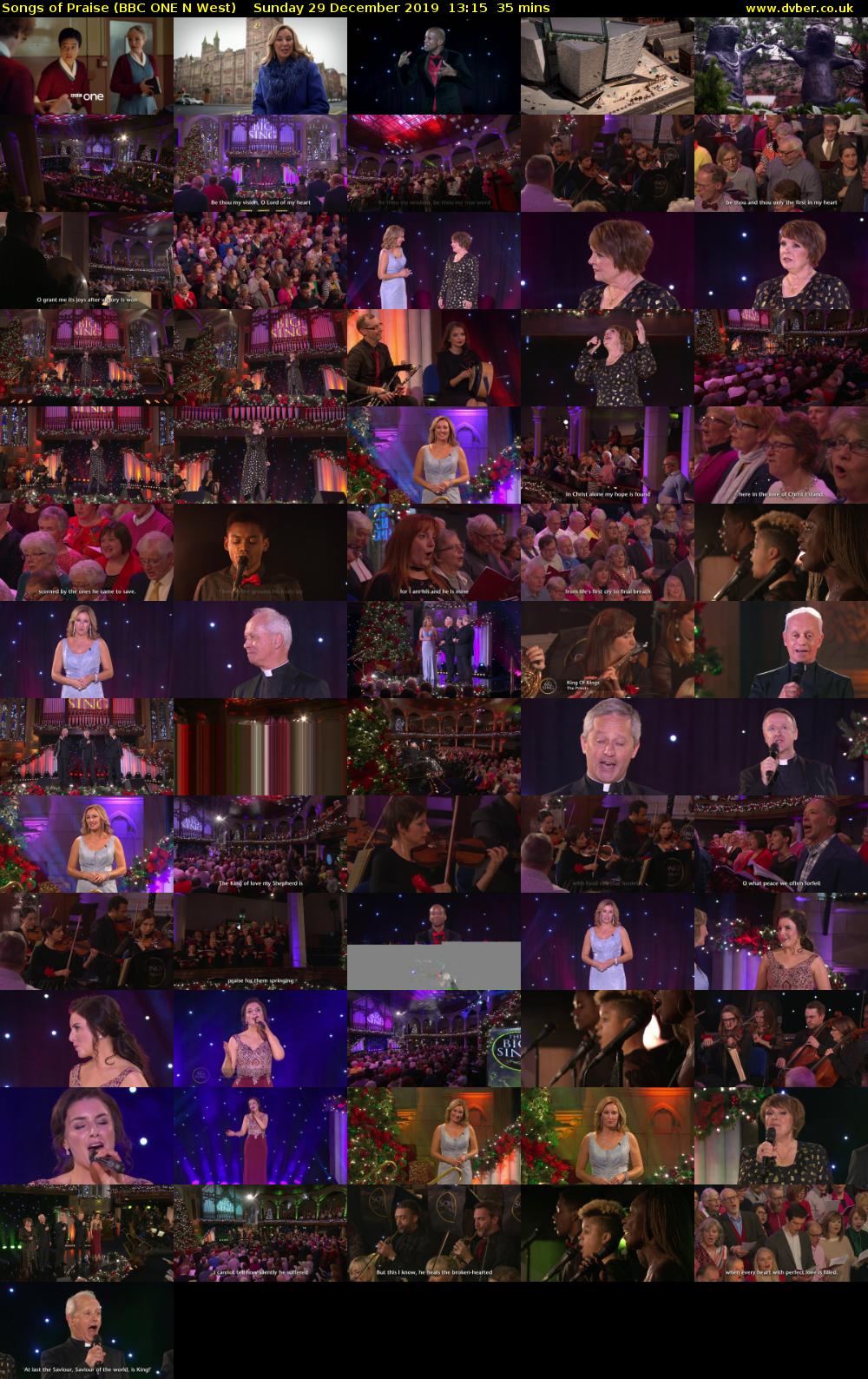 Songs of Praise (BBC ONE N West) Sunday 29 December 2019 13:15 - 13:50