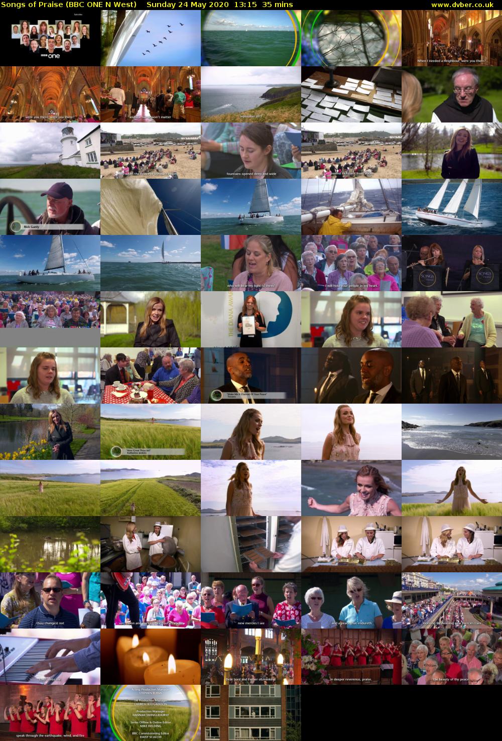 Songs of Praise (BBC ONE N West) Sunday 24 May 2020 13:15 - 13:50
