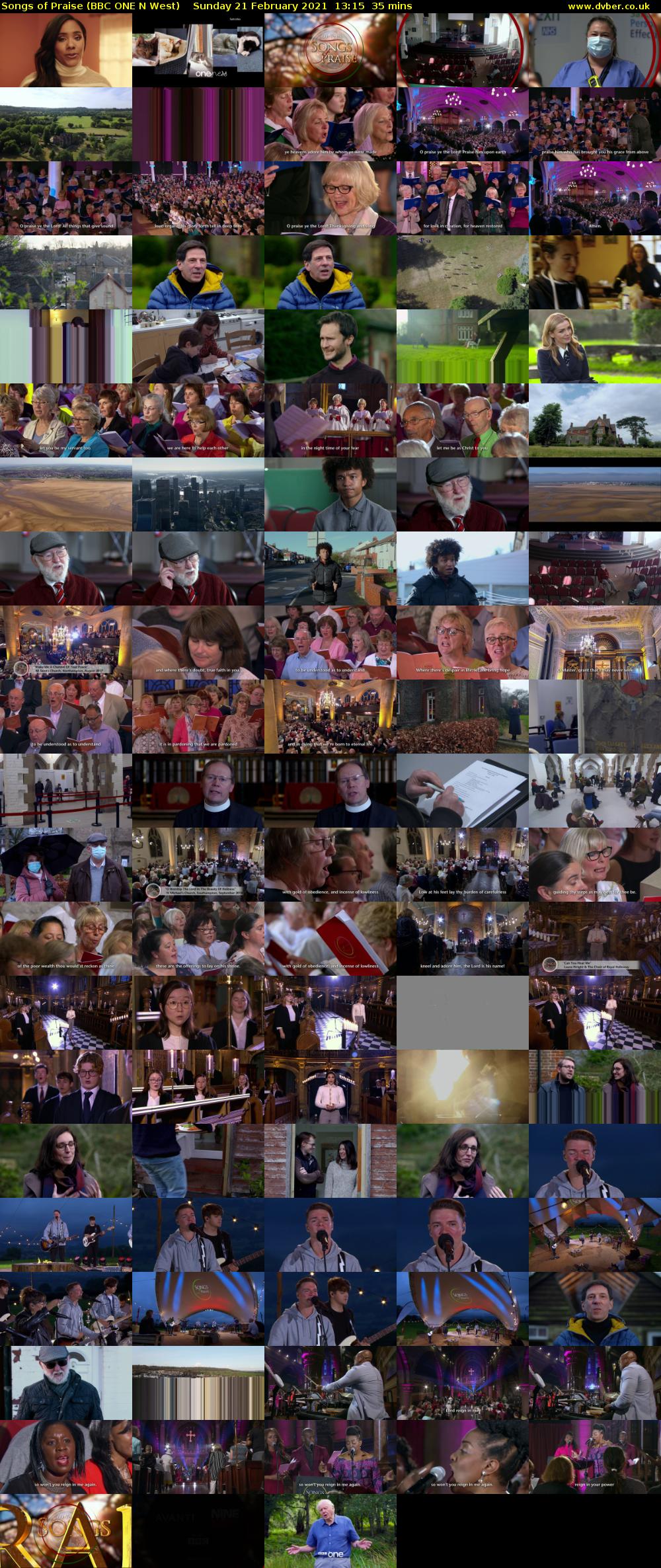 Songs of Praise (BBC ONE N West) Sunday 21 February 2021 13:15 - 13:50