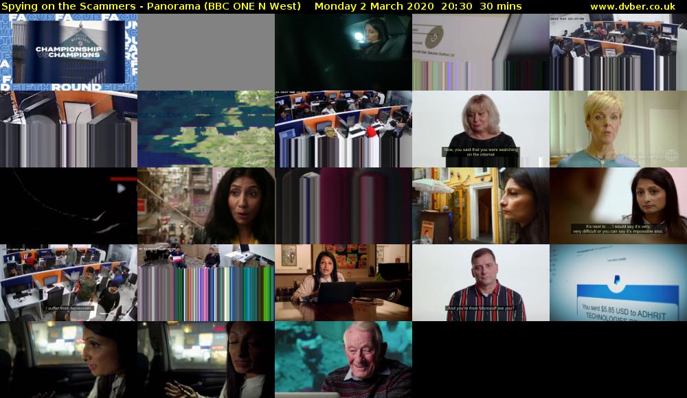 Spying on the Scammers - Panorama (BBC ONE N West) Monday 2 March 2020 20:30 - 21:00