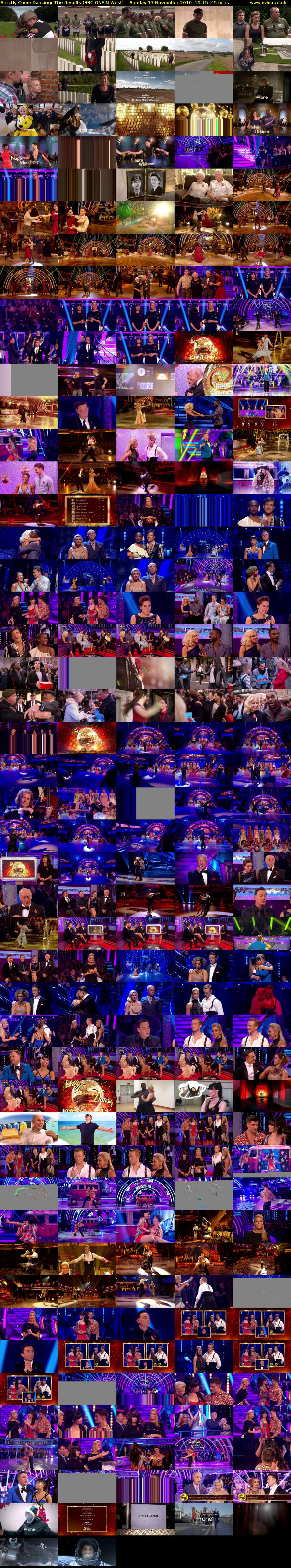 Strictly Come Dancing: The Results (BBC ONE N West) Sunday 13 November 2016 19:15 - 20:00