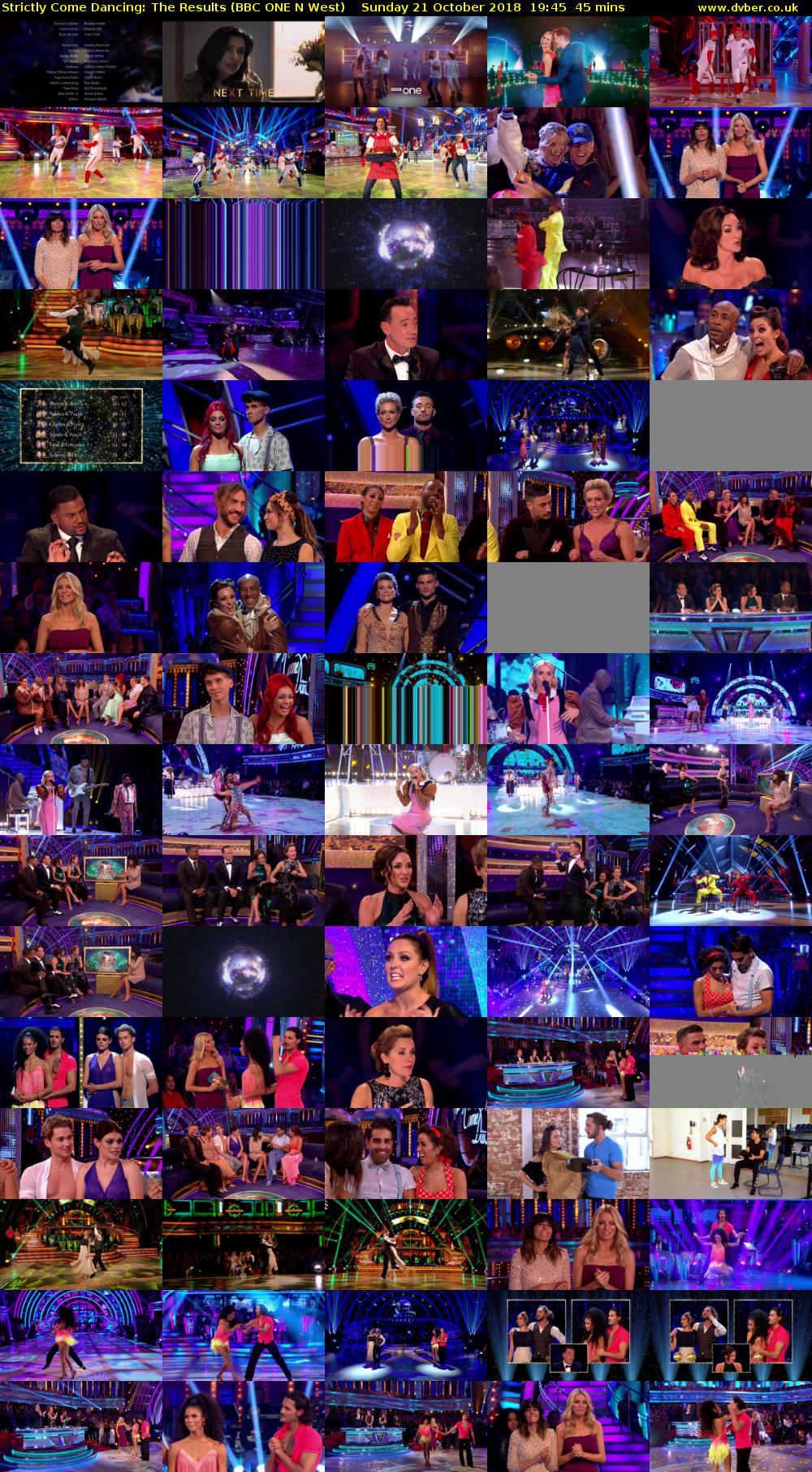 Strictly Come Dancing: The Results (BBC ONE N West) Sunday 21 October 2018 19:45 - 20:30