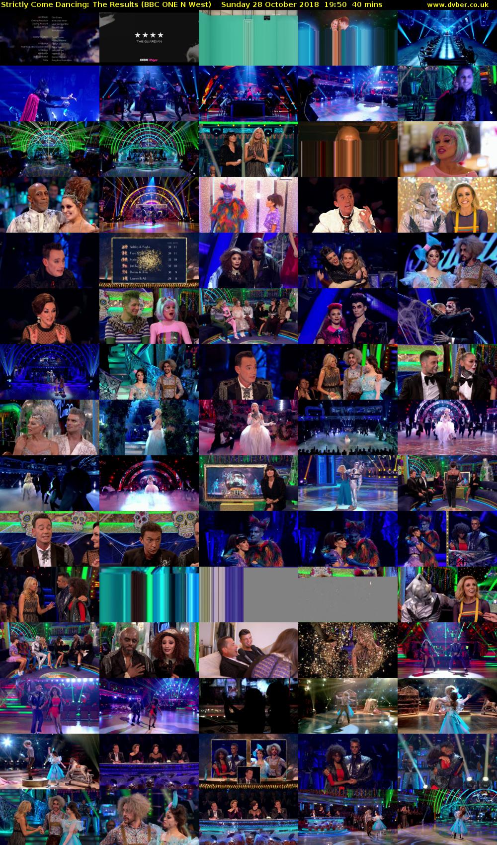 Strictly Come Dancing: The Results (BBC ONE N West) Sunday 28 October 2018 19:50 - 20:30