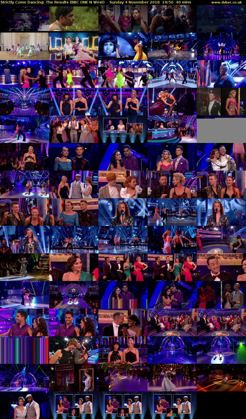Strictly Come Dancing: The Results (BBC ONE N West) Sunday 4 November 2018 19:50 - 20:30