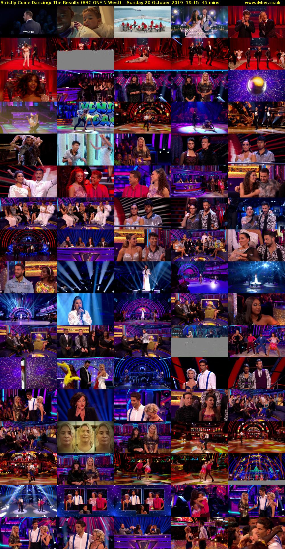 Strictly Come Dancing: The Results (BBC ONE N West) Sunday 20 October 2019 19:15 - 20:00