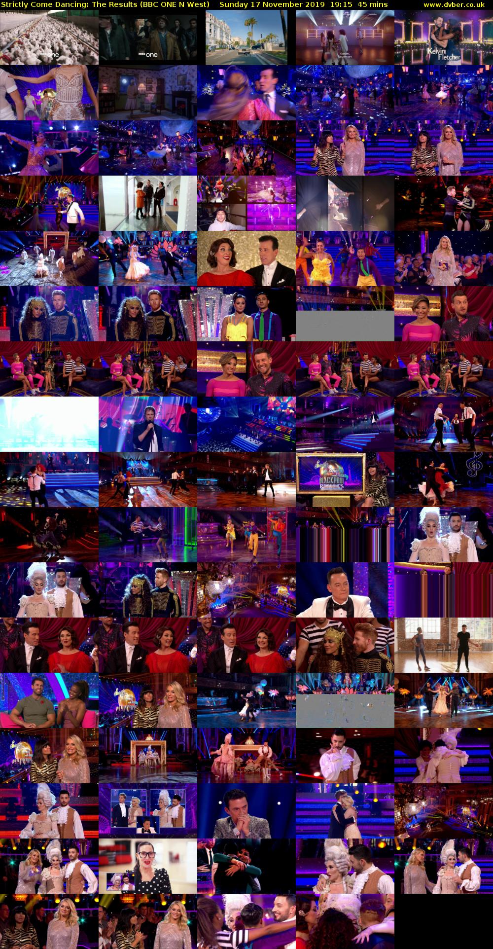 Strictly Come Dancing: The Results (BBC ONE N West) Sunday 17 November 2019 19:15 - 20:00