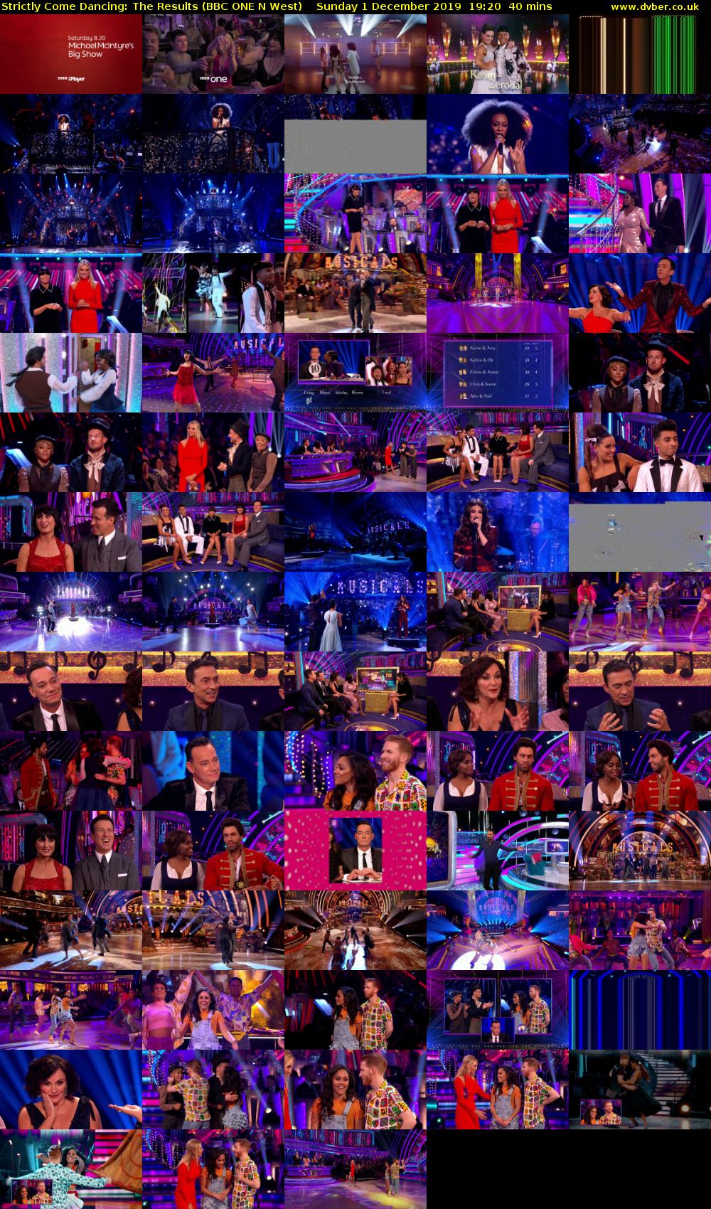 Strictly Come Dancing: The Results (BBC ONE N West) Sunday 1 December 2019 19:20 - 20:00