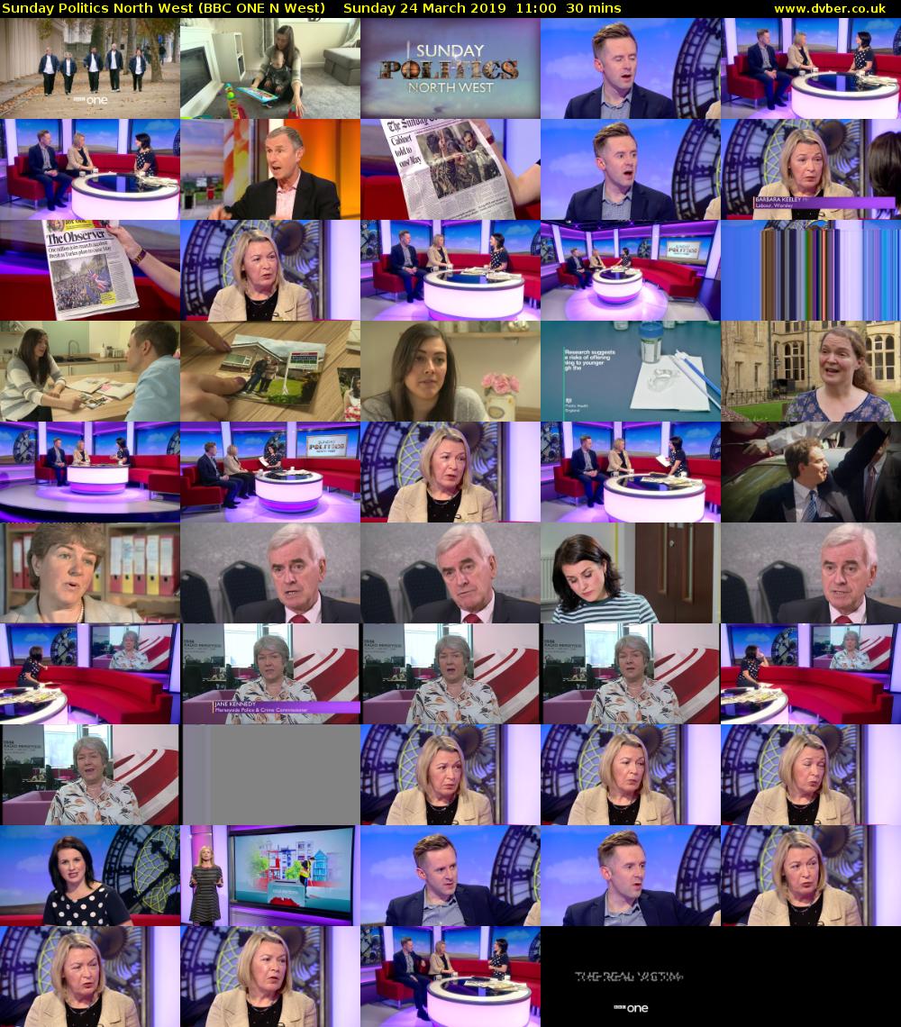 Sunday Politics North West (BBC ONE N West) Sunday 24 March 2019 11:00 - 11:30