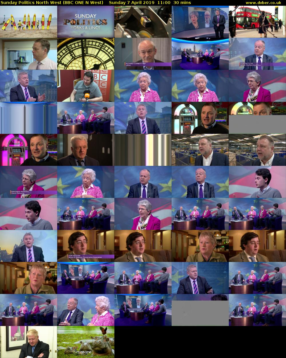 Sunday Politics North West (BBC ONE N West) Sunday 7 April 2019 11:00 - 11:30