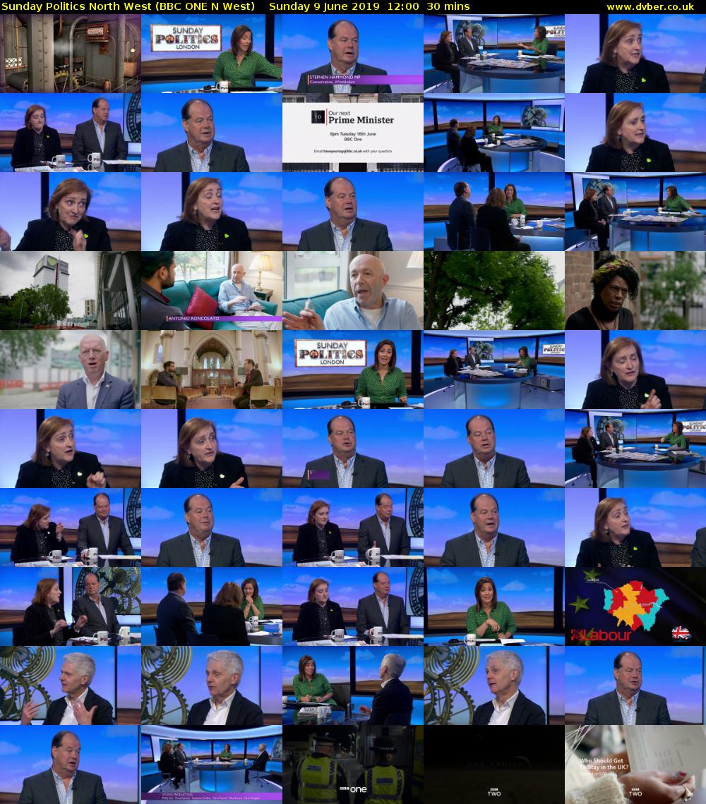 Sunday Politics North West (BBC ONE N West) Sunday 9 June 2019 12:00 - 12:30