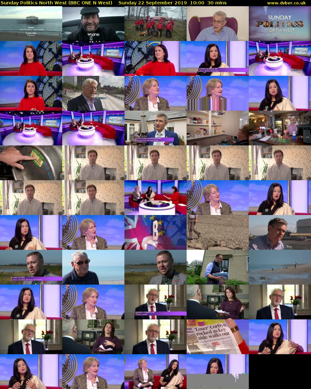 Sunday Politics North West (BBC ONE N West) Sunday 22 September 2019 10:00 - 10:30