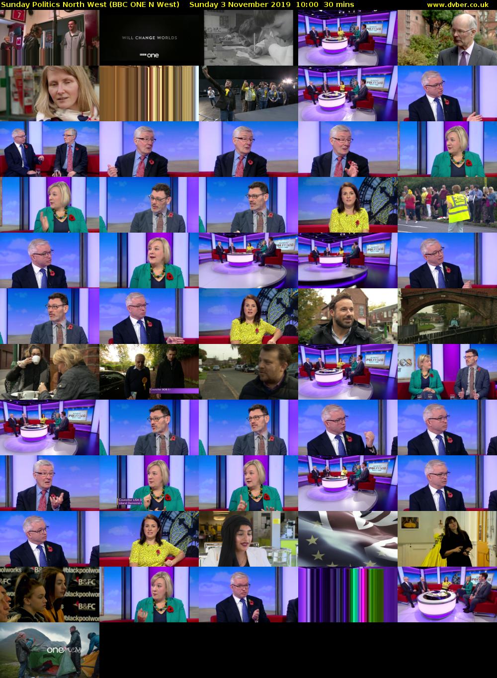 Sunday Politics North West (BBC ONE N West) Sunday 3 November 2019 10:00 - 10:30