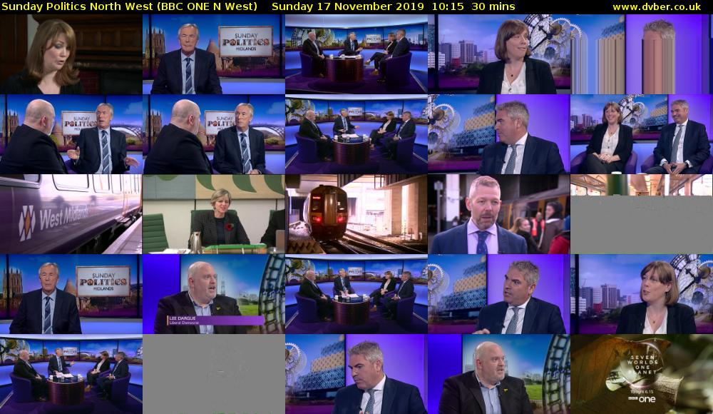 Sunday Politics North West (BBC ONE N West) Sunday 17 November 2019 10:15 - 10:45