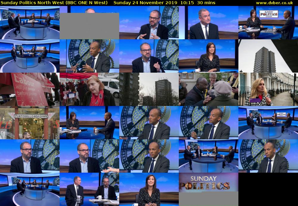 Sunday Politics North West (BBC ONE N West) Sunday 24 November 2019 10:15 - 10:45