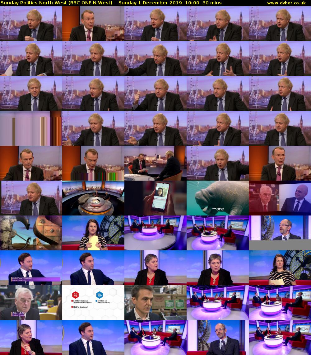 Sunday Politics North West (BBC ONE N West) Sunday 1 December 2019 10:00 - 10:30