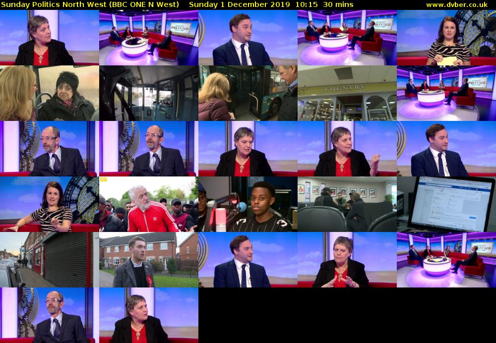 Sunday Politics North West (BBC ONE N West) Sunday 1 December 2019 10:15 - 10:45