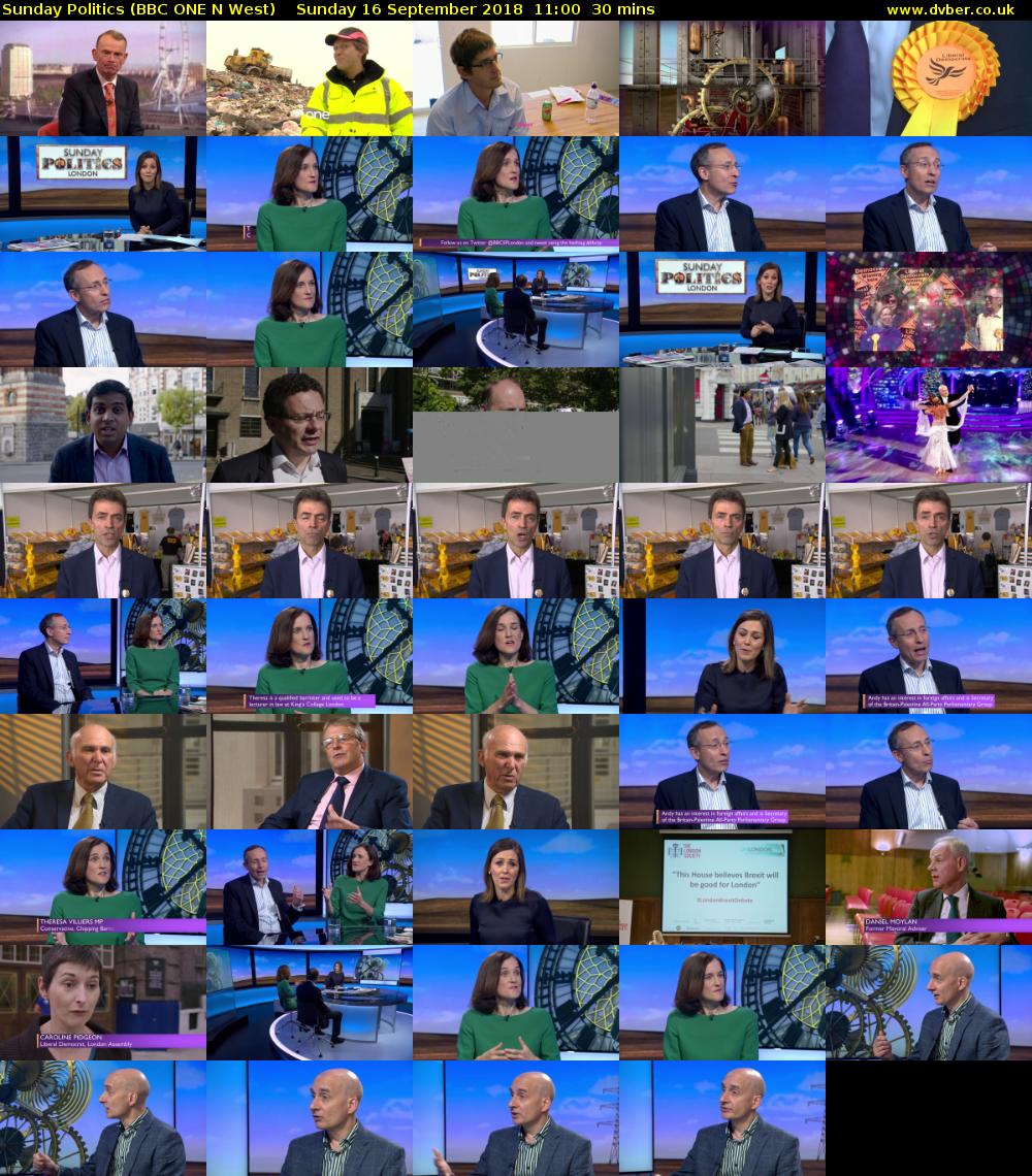 Sunday Politics (BBC ONE N West) Sunday 16 September 2018 11:00 - 11:30