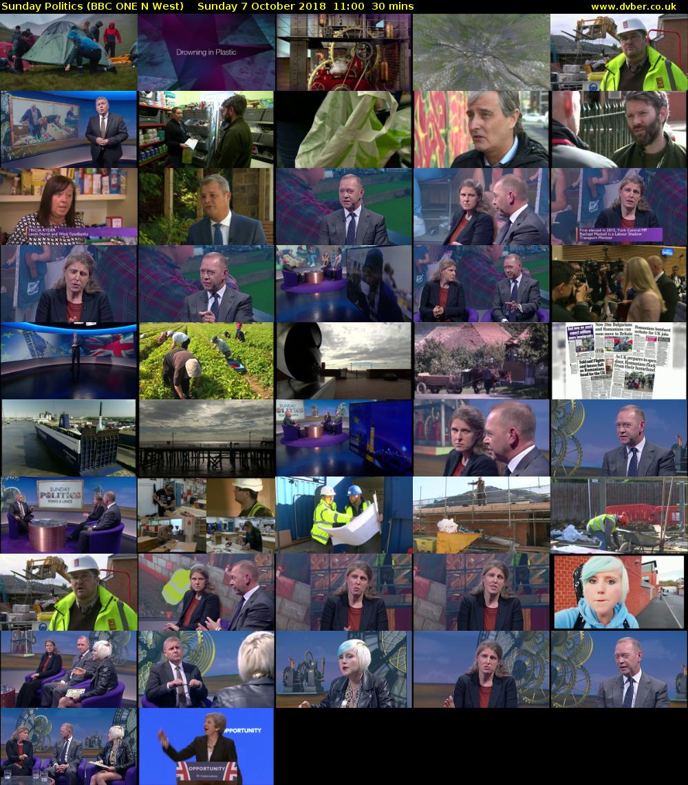 Sunday Politics (BBC ONE N West) Sunday 7 October 2018 11:00 - 11:30