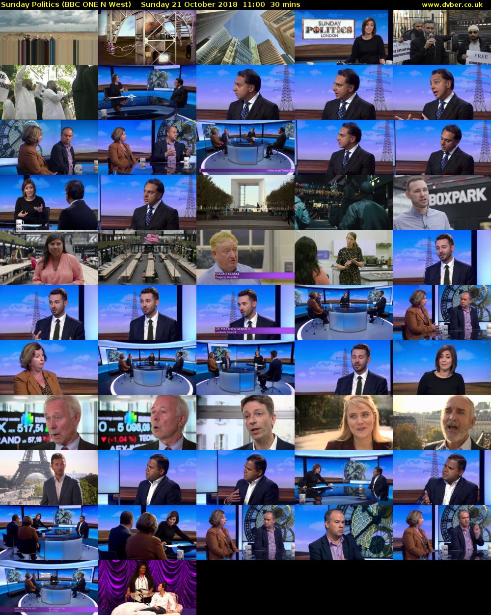 Sunday Politics (BBC ONE N West) Sunday 21 October 2018 11:00 - 11:30