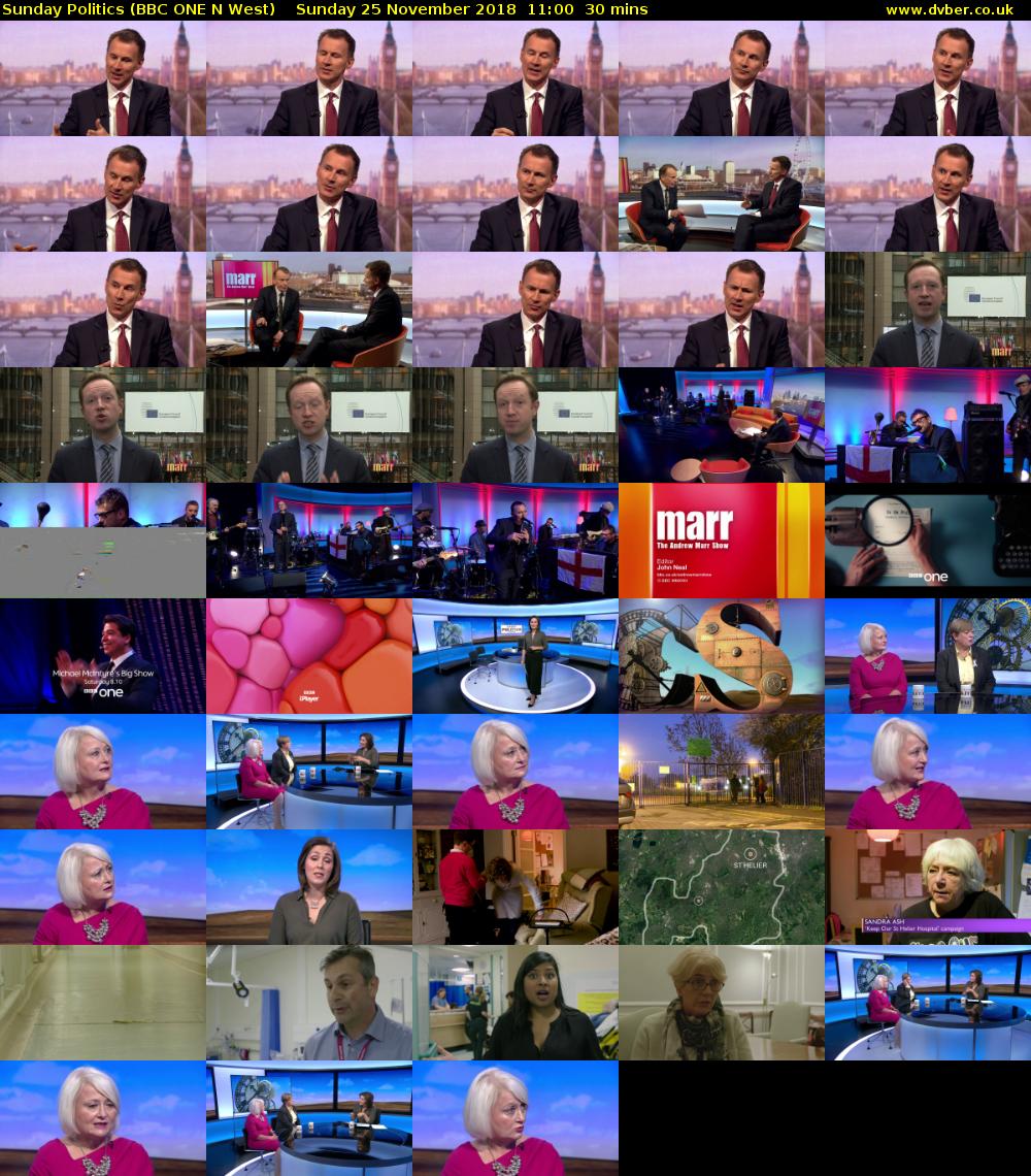 Sunday Politics (BBC ONE N West) Sunday 25 November 2018 11:00 - 11:30