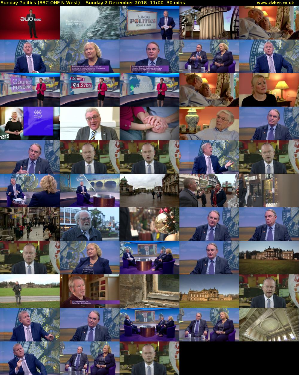 Sunday Politics (BBC ONE N West) Sunday 2 December 2018 11:00 - 11:30