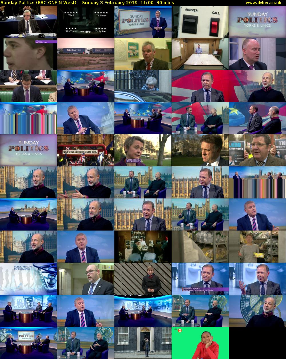 Sunday Politics (BBC ONE N West) Sunday 3 February 2019 11:00 - 11:30