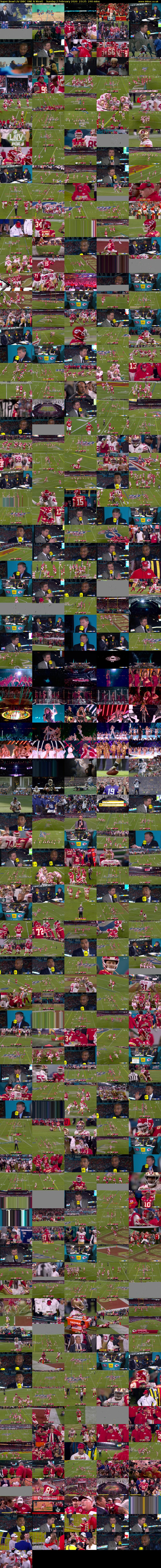 Super Bowl LIV (BBC ONE N West) Sunday 2 February 2020 23:25 - 03:25