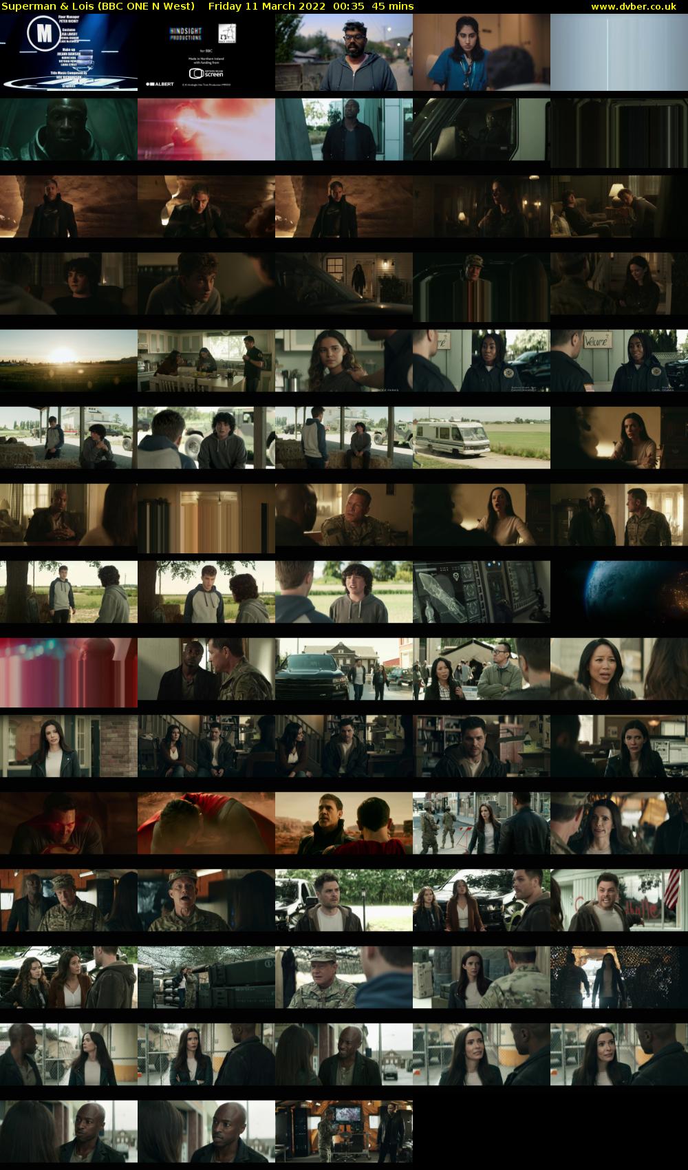 Superman & Lois (BBC ONE N West) Friday 11 March 2022 00:35 - 01:20