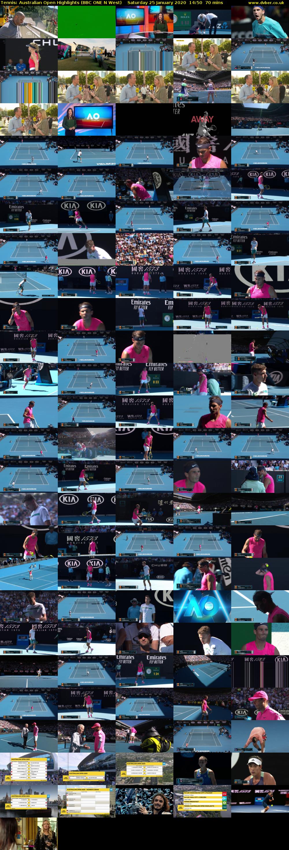 Tennis: Australian Open Highlights (BBC ONE N West) Saturday 25 January 2020 14:50 - 16:00