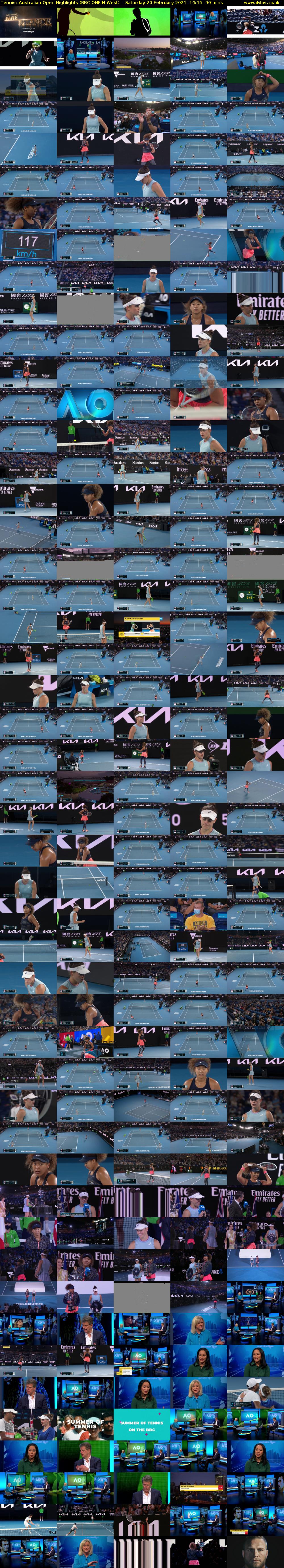 Tennis: Australian Open Highlights (BBC ONE N West) Saturday 20 February 2021 14:15 - 15:45