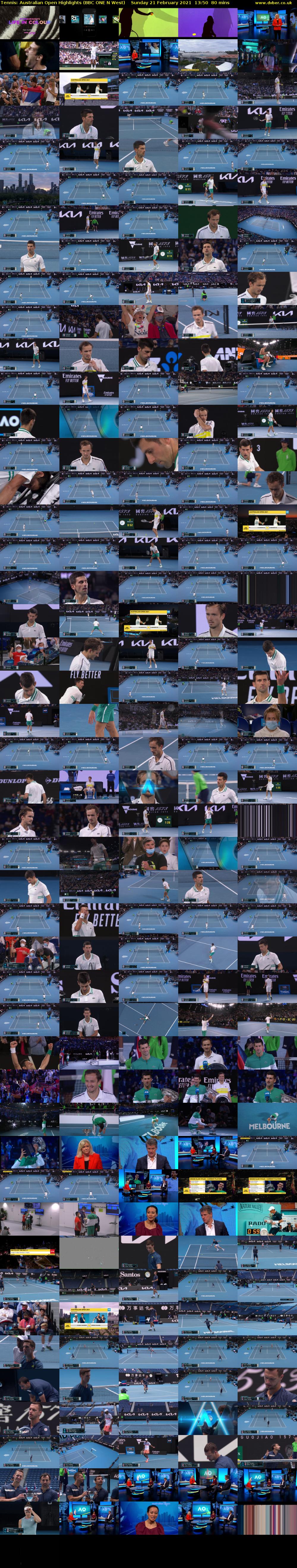 Tennis: Australian Open Highlights (BBC ONE N West) Sunday 21 February 2021 13:50 - 15:10