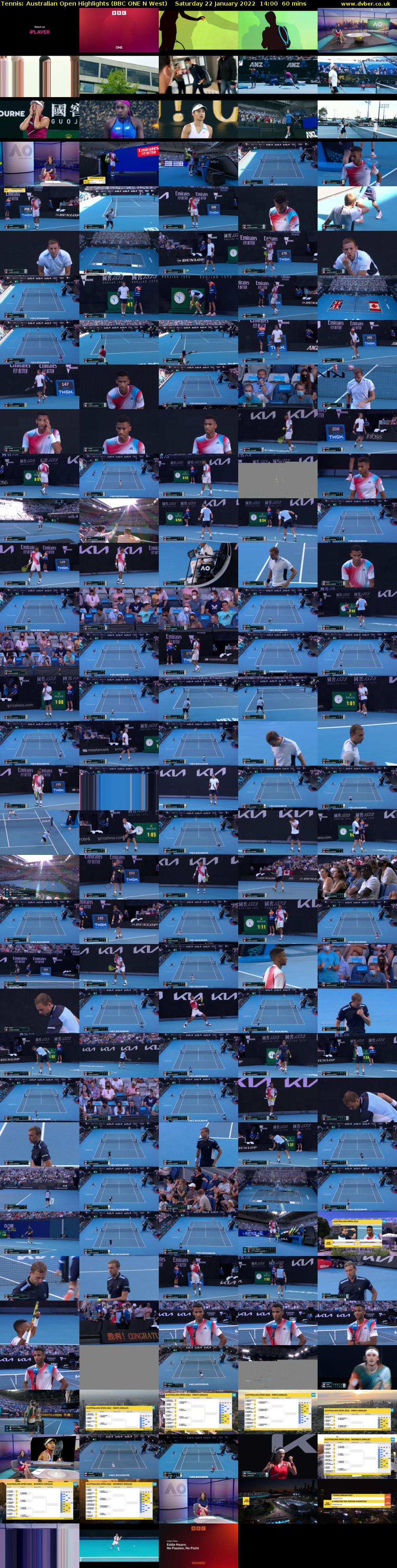 Tennis: Australian Open Highlights (BBC ONE N West) Saturday 22 January 2022 14:00 - 15:00