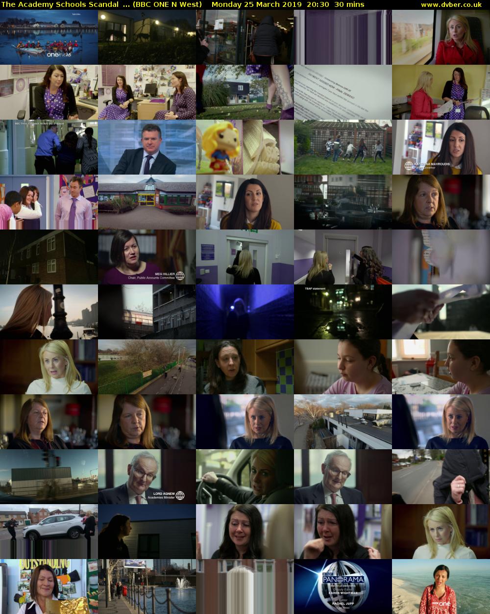 The Academy Schools Scandal ... (BBC ONE N West) Monday 25 March 2019 20:30 - 21:00
