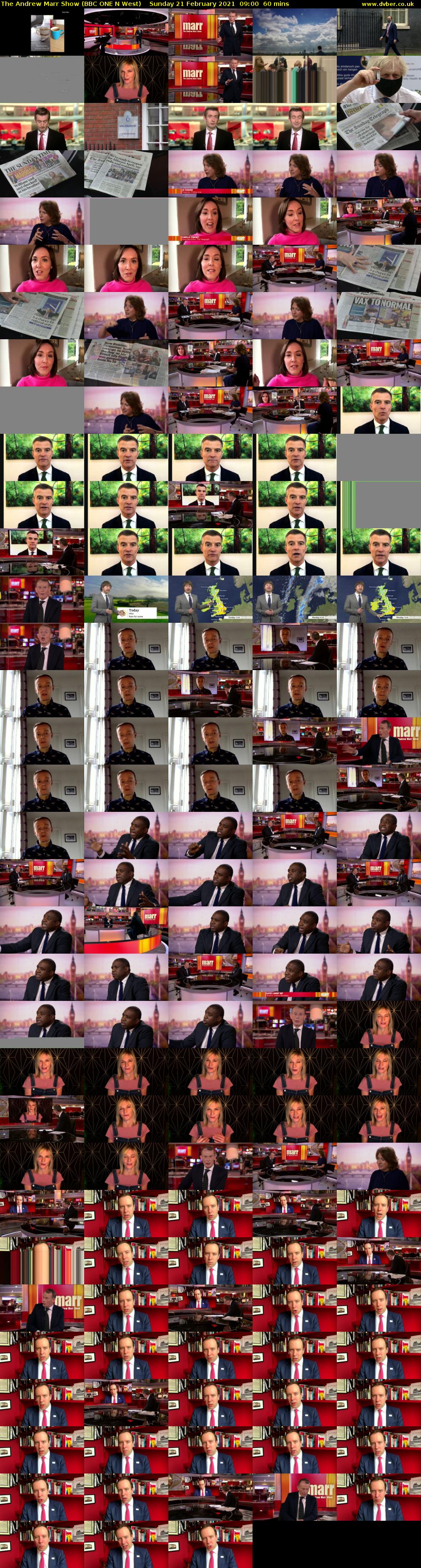 The Andrew Marr Show (BBC ONE N West) Sunday 21 February 2021 09:00 - 10:00