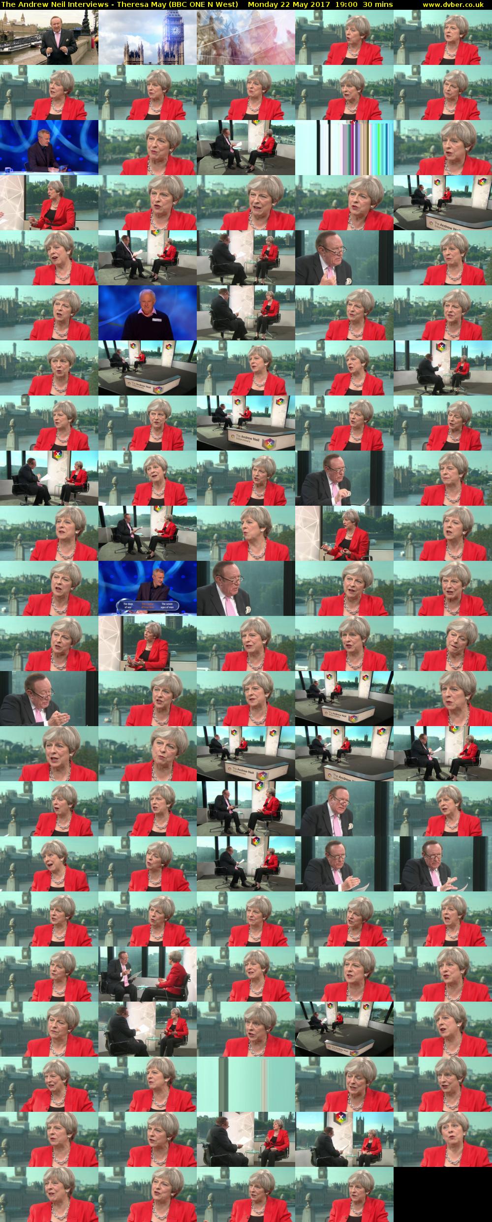 The Andrew Neil Interviews - Theresa May (BBC ONE N West) Monday 22 May 2017 19:00 - 19:30
