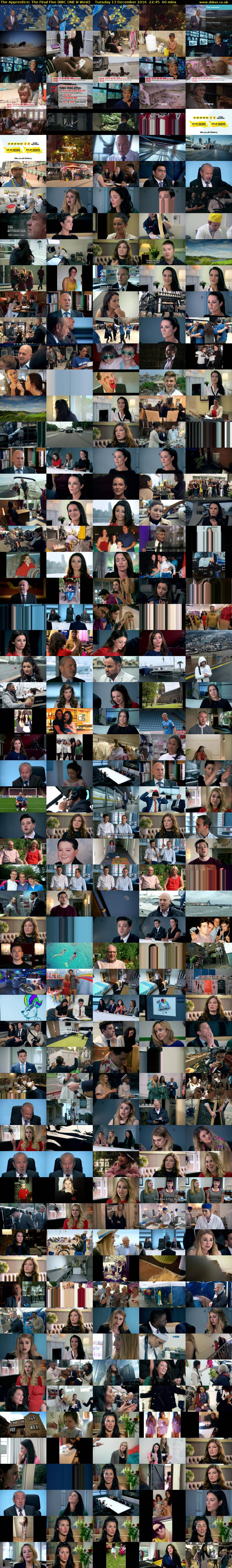 The Apprentice: The Final Five (BBC ONE N West) Tuesday 13 December 2016 22:45 - 23:45