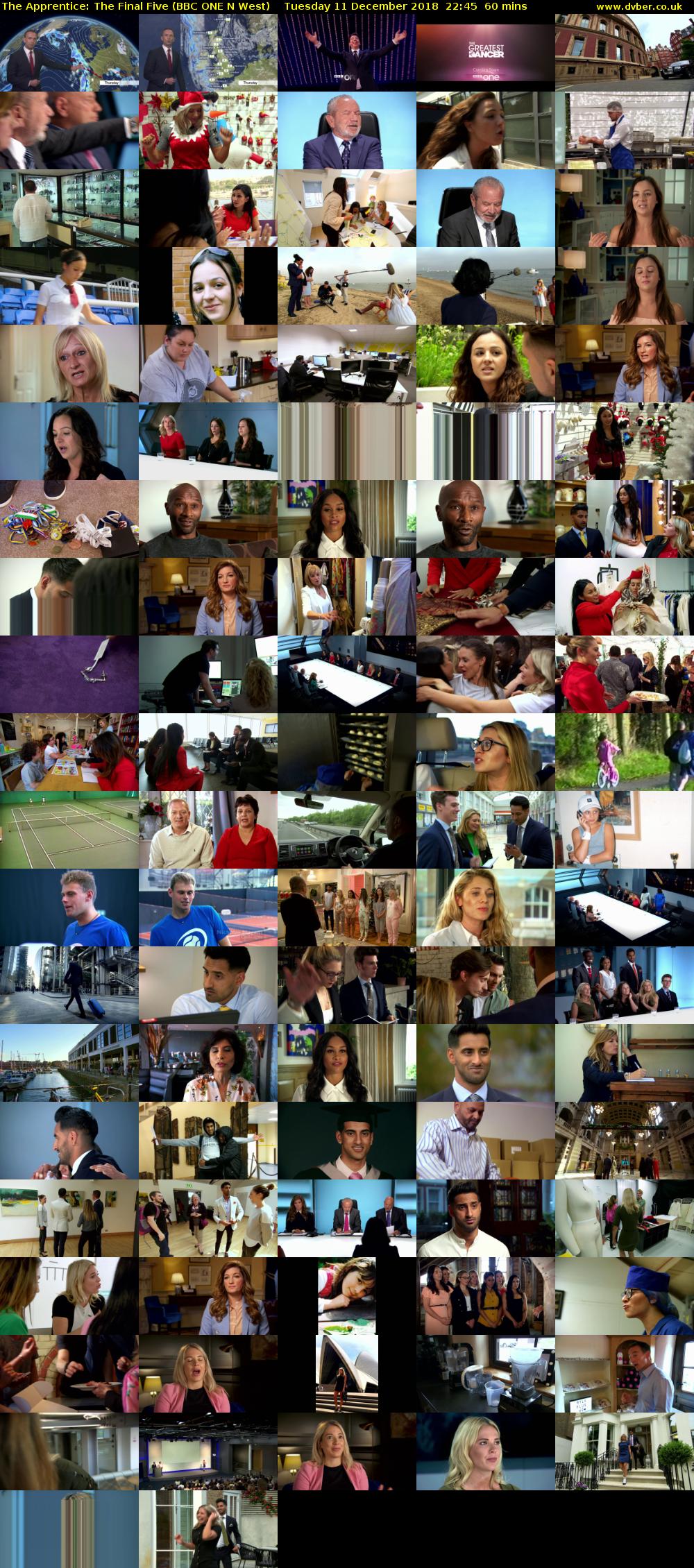 The Apprentice: The Final Five (BBC ONE N West) Tuesday 11 December 2018 22:45 - 23:45