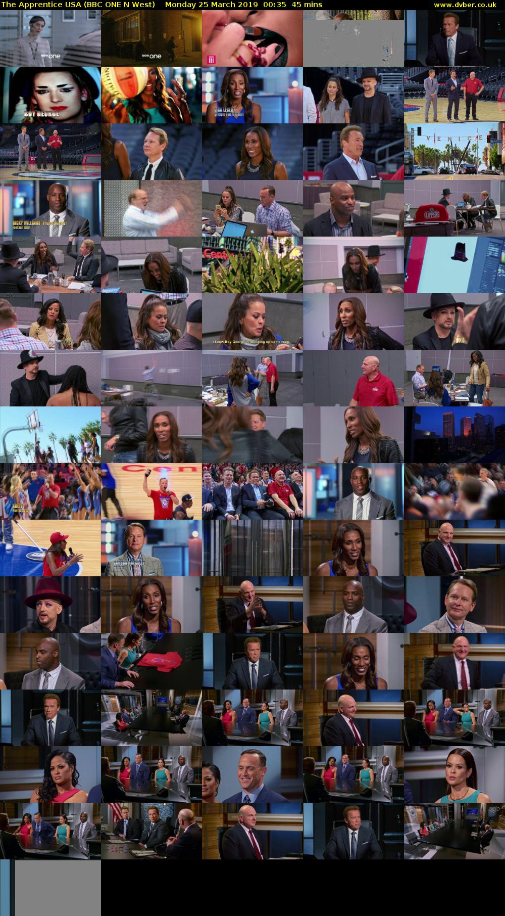 The Apprentice USA (BBC ONE N West) Monday 25 March 2019 00:35 - 01:20