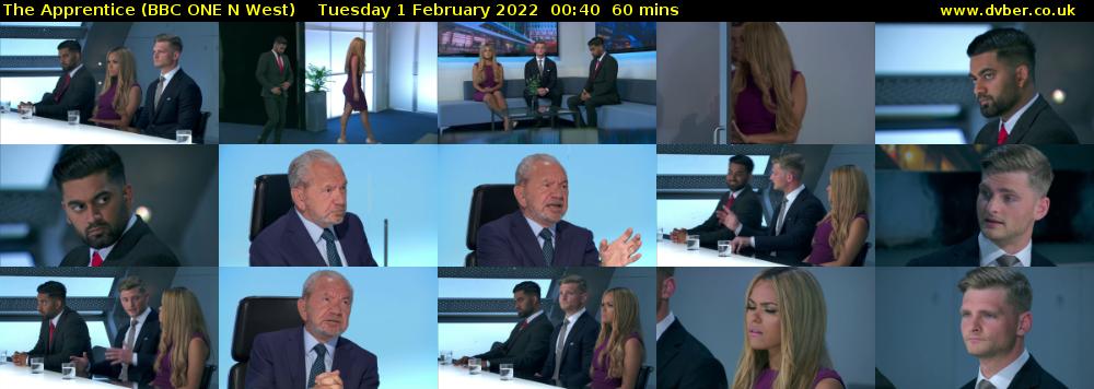 The Apprentice (BBC ONE N West) Tuesday 1 February 2022 00:40 - 01:40