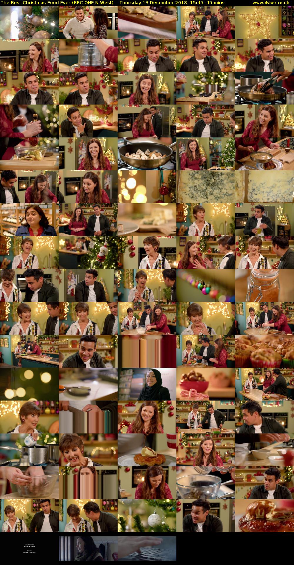 The Best Christmas Food Ever (BBC ONE N West) Thursday 13 December 2018 15:45 - 16:30
