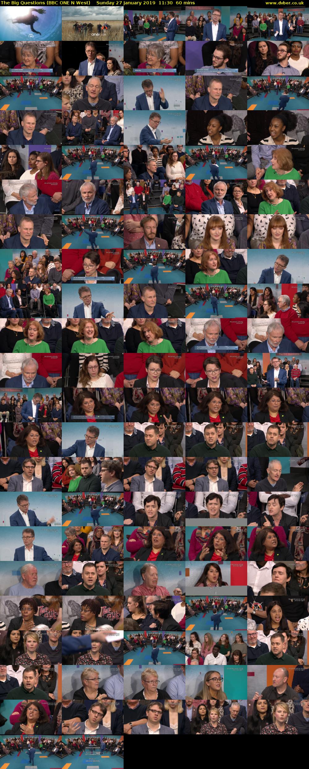 The Big Questions (BBC ONE N West) Sunday 27 January 2019 11:30 - 12:30