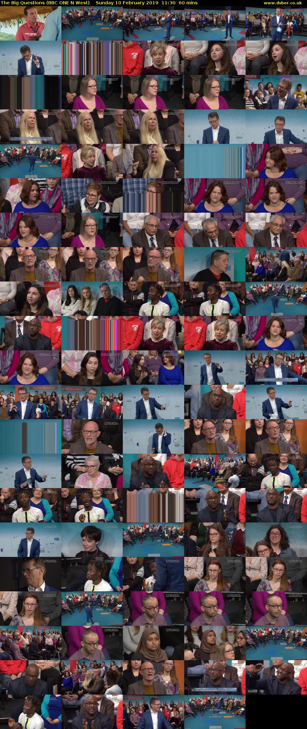 The Big Questions (BBC ONE N West) Sunday 10 February 2019 11:30 - 12:30