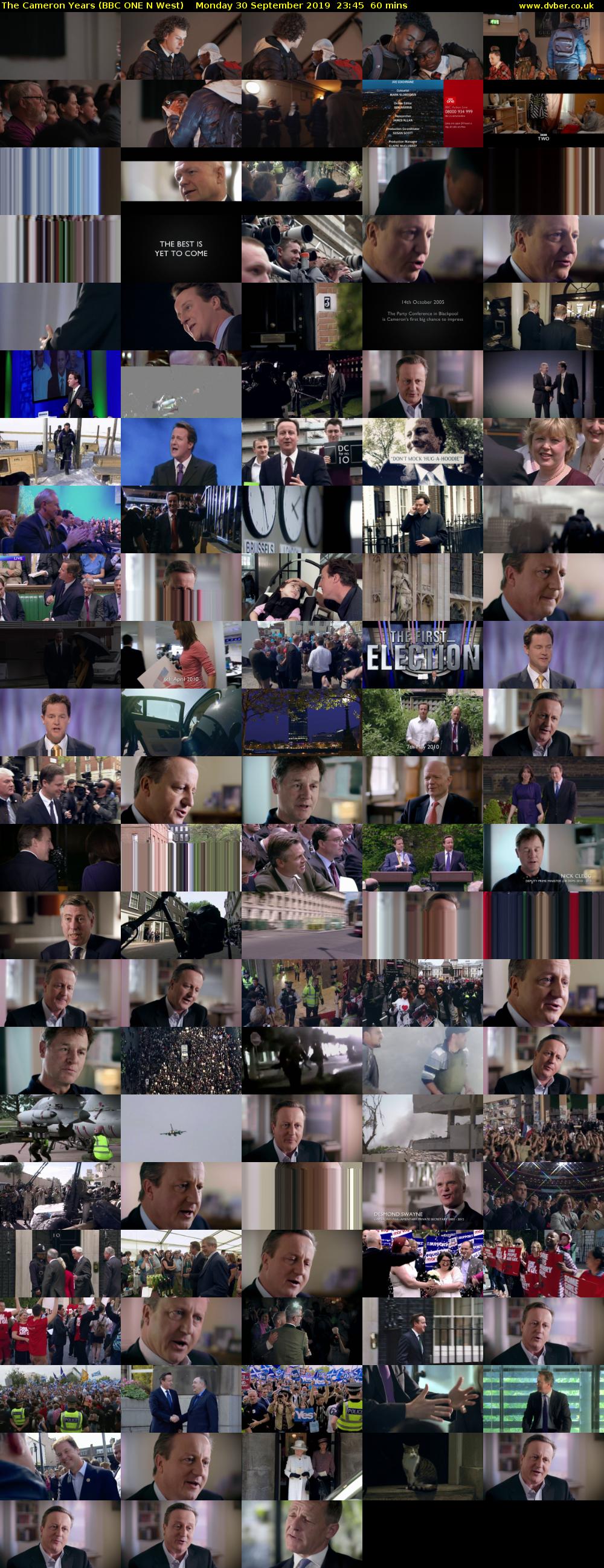 The Cameron Years (BBC ONE N West) Monday 30 September 2019 23:45 - 00:45