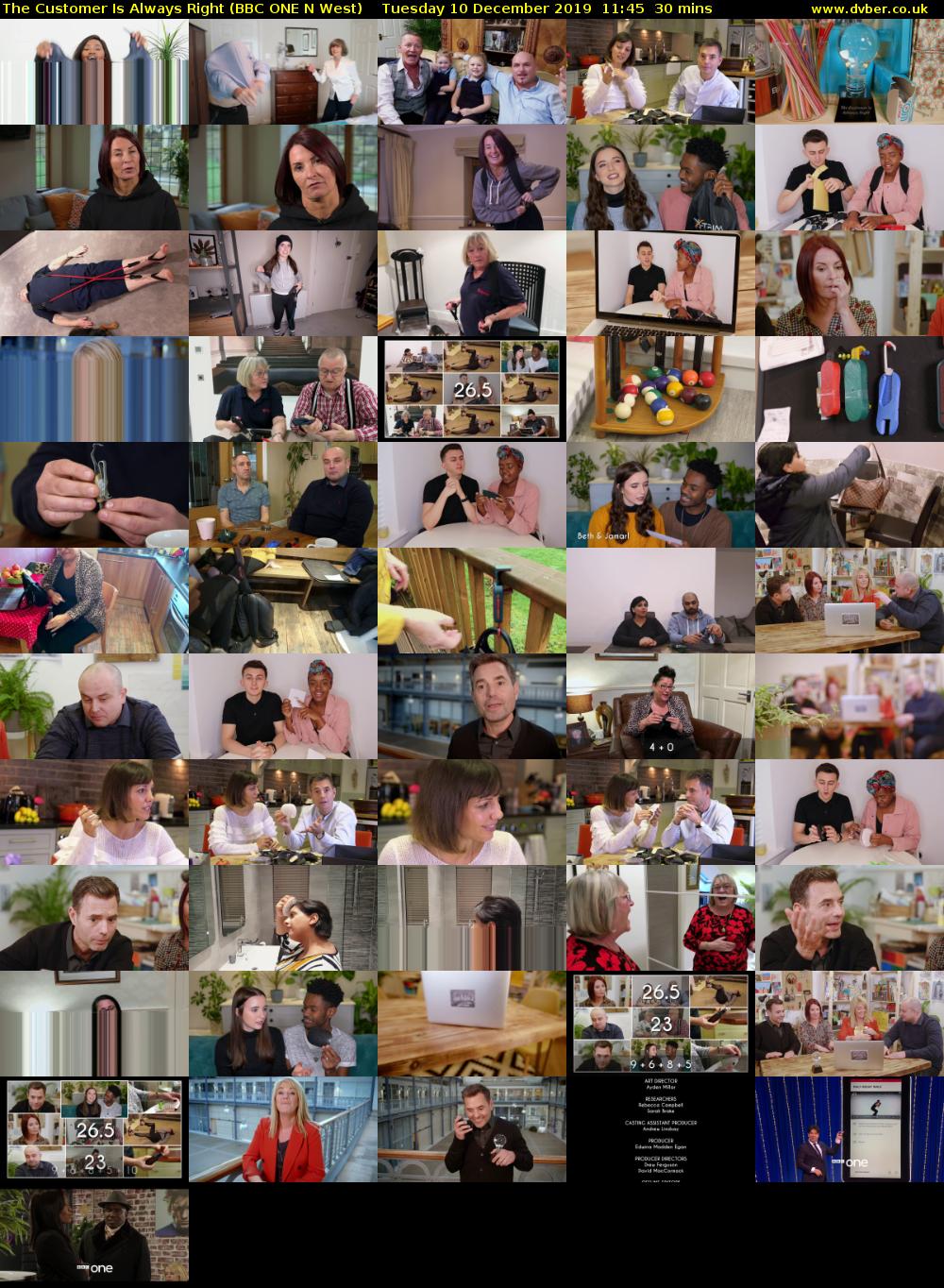 The Customer Is Always Right (BBC ONE N West) Tuesday 10 December 2019 11:45 - 12:15