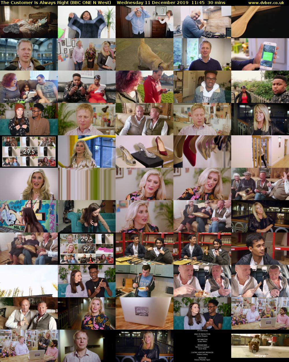 The Customer Is Always Right (BBC ONE N West) Wednesday 11 December 2019 11:45 - 12:15