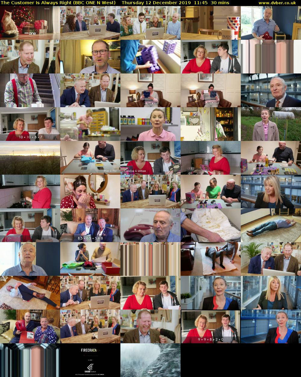 The Customer Is Always Right (BBC ONE N West) Thursday 12 December 2019 11:45 - 12:15