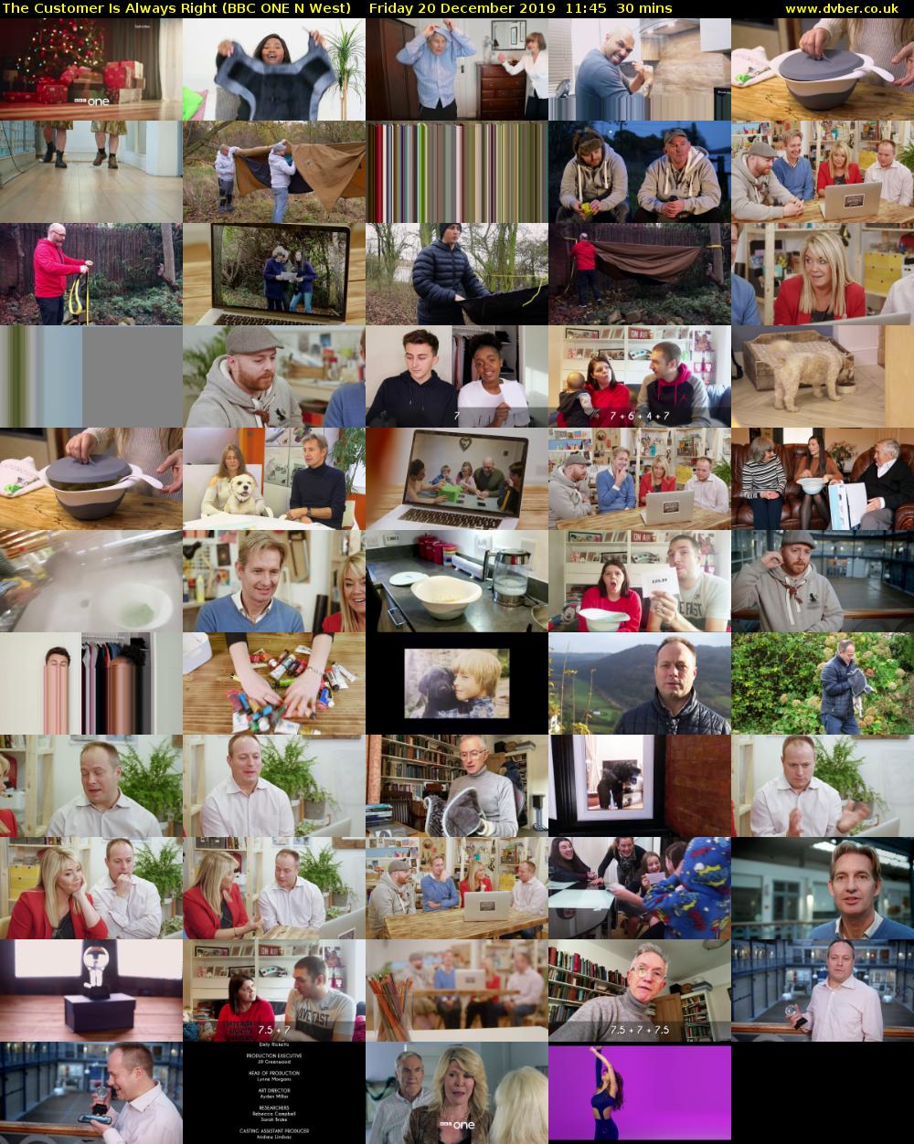 The Customer Is Always Right (BBC ONE N West) Friday 20 December 2019 11:45 - 12:15