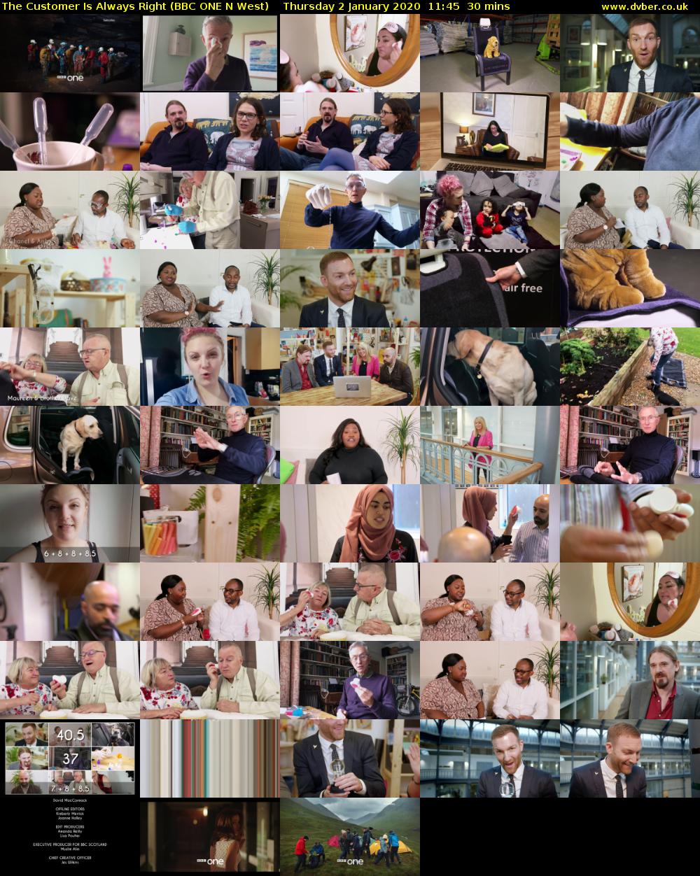 The Customer Is Always Right (BBC ONE N West) Thursday 2 January 2020 11:45 - 12:15